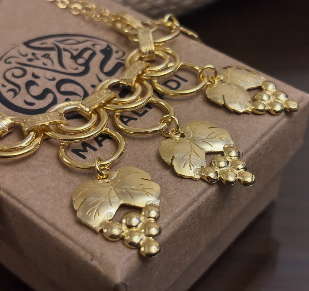 Lotus & Grape Cluster Necklace