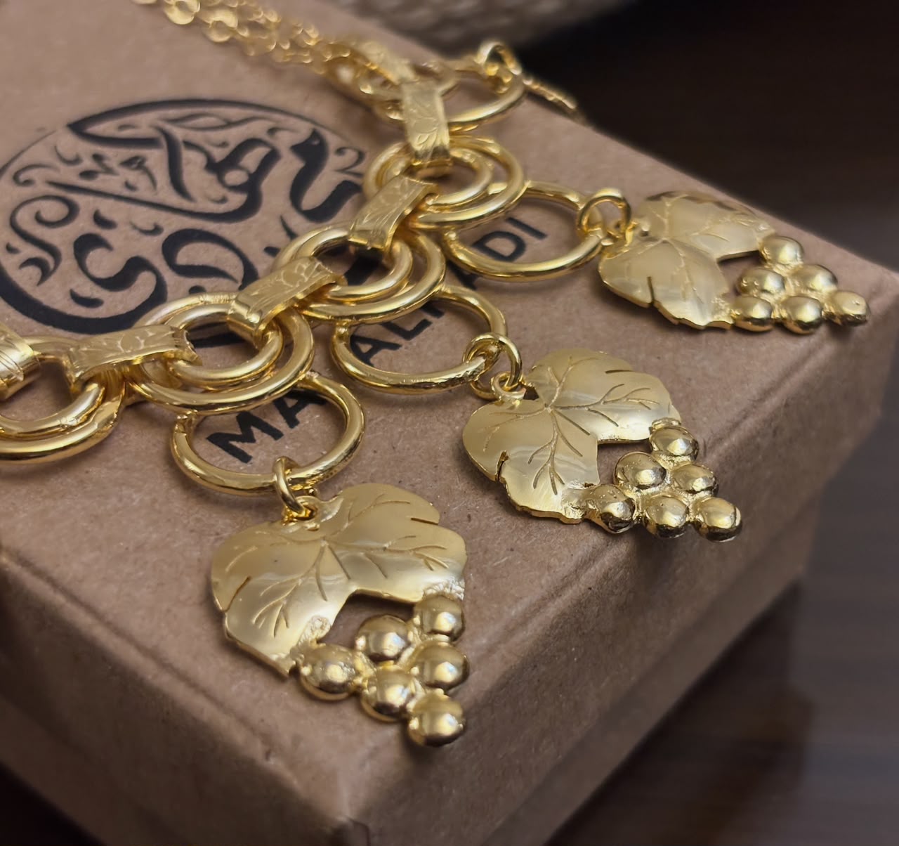 Lotus & Grape Cluster Necklace