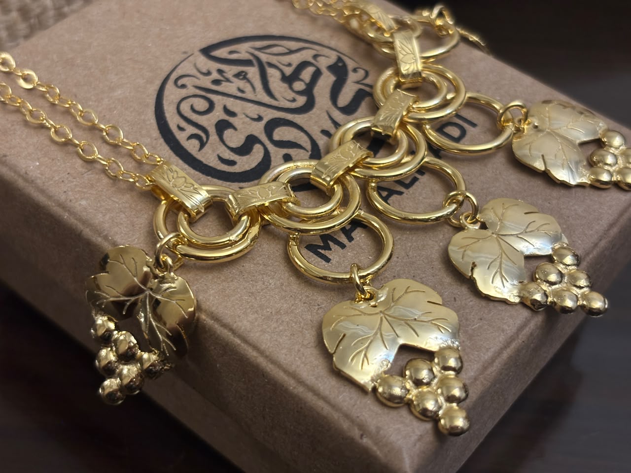 Lotus & Grape Cluster Necklace