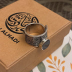 Black Stone Calligraphy Ring